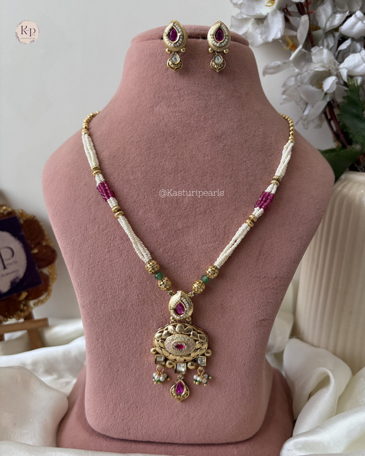Shahnoor Red Heritage Neckset
