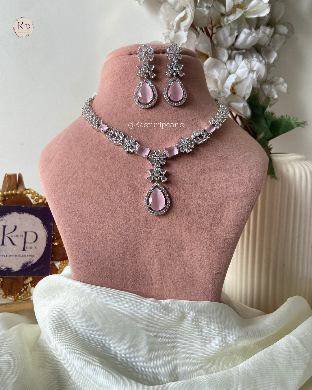 Shanvi Pink AD Neckset