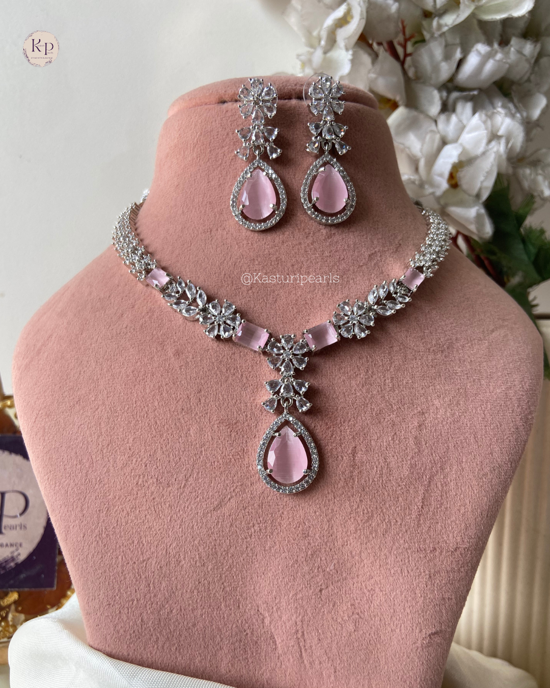 Shanvi Pink AD Neckset