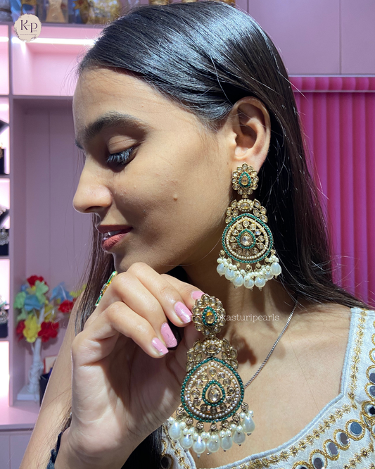 Shivanshi Reverse Polki Kundan earrings