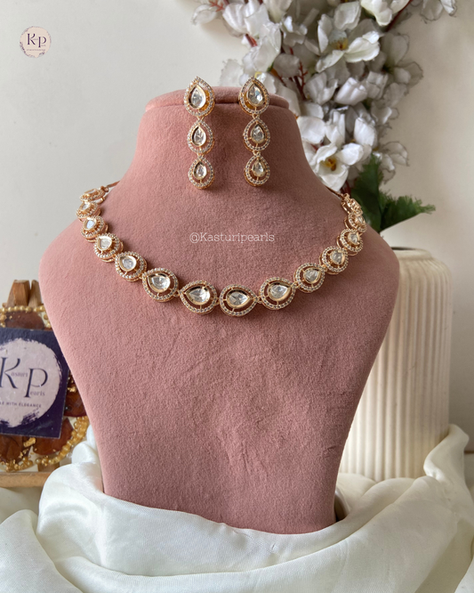 Shiya Moissanite Kundan Necklace set