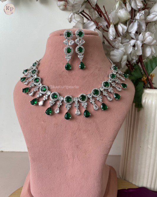 Sneha Green American Diamond Neckset