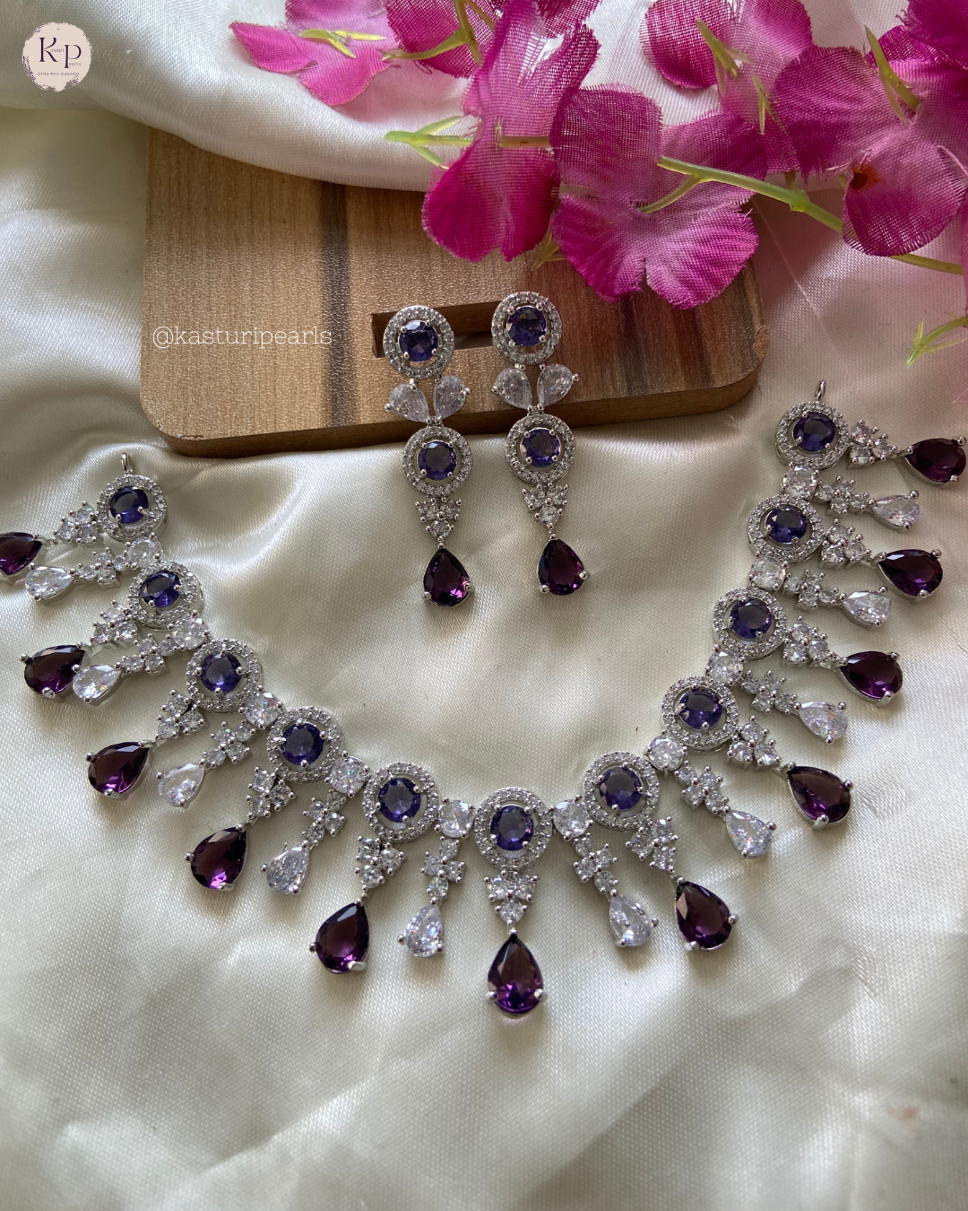 Sneha Purple AD  Neckset