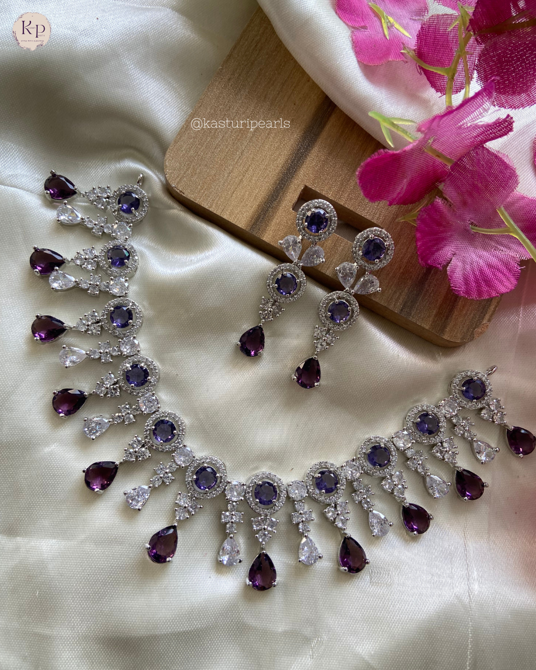 Sneha Purple AD  Neckset