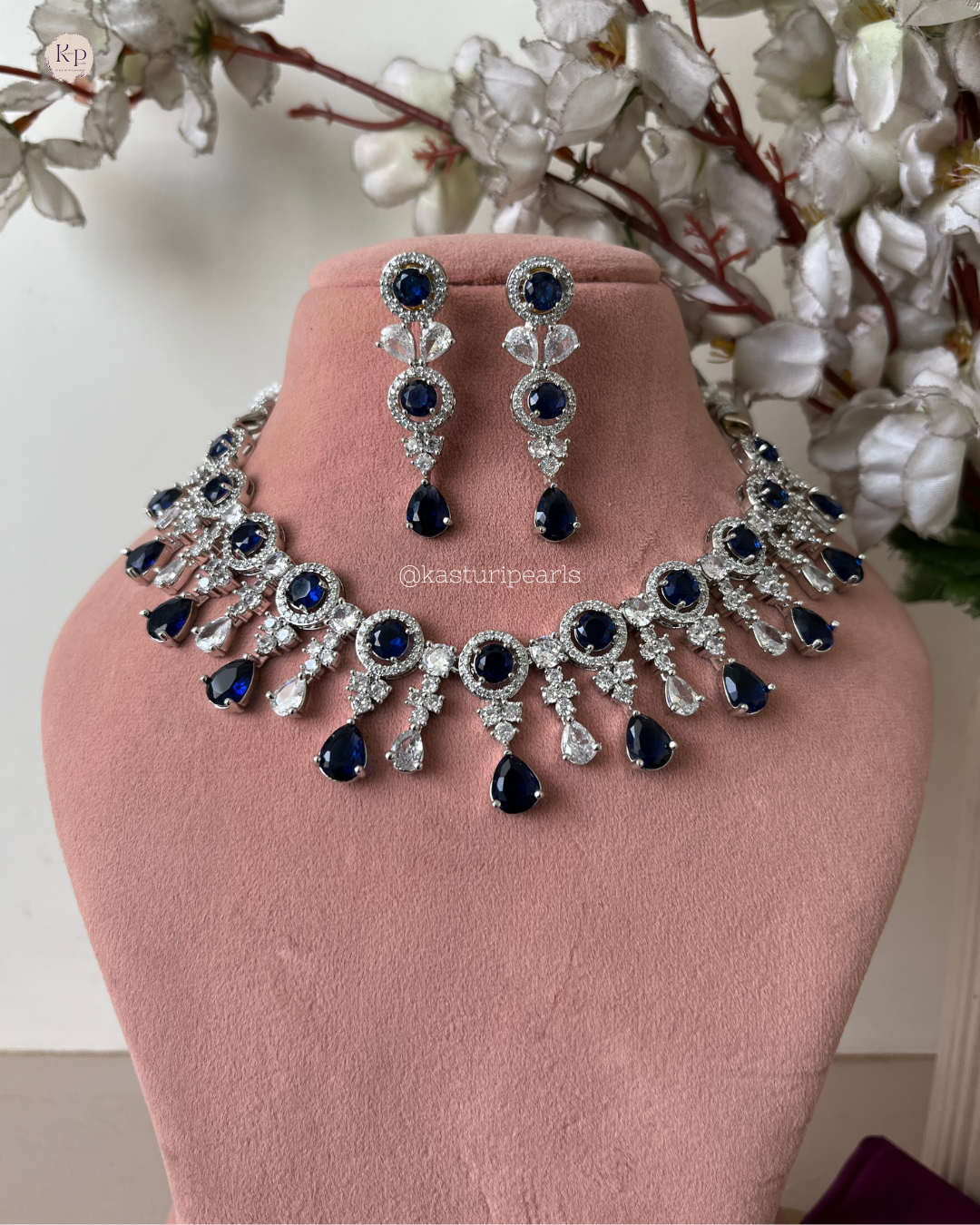 Sneha Blue AD Neckset