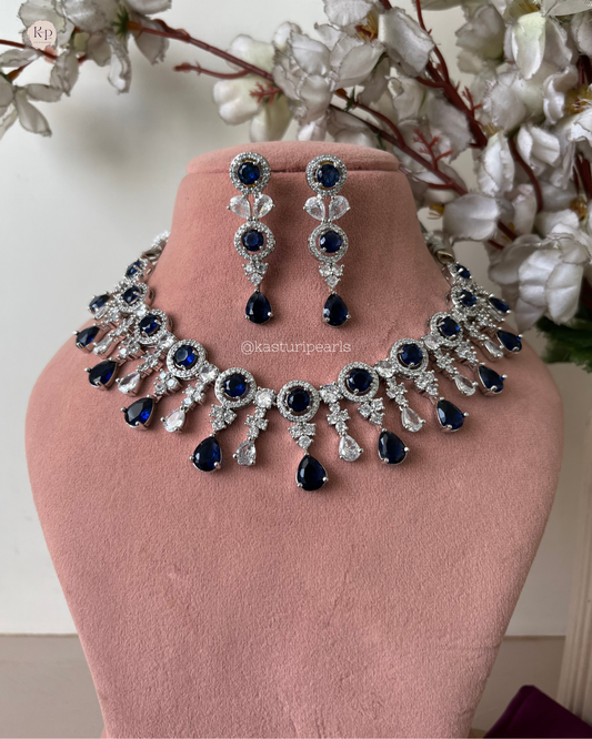 Sneha Blue AD Neckset