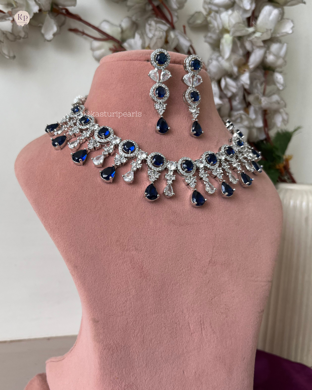 Sneha Blue AD Neckset