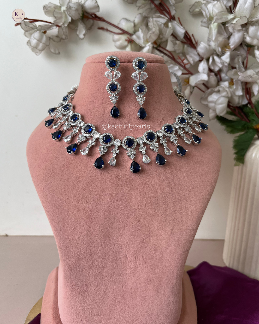 Sneha Blue AD Neckset
