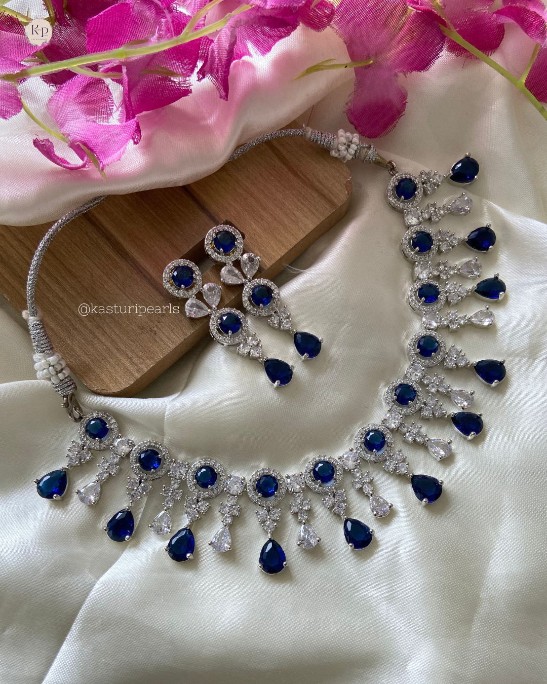 Sneha Blue AD Neckset