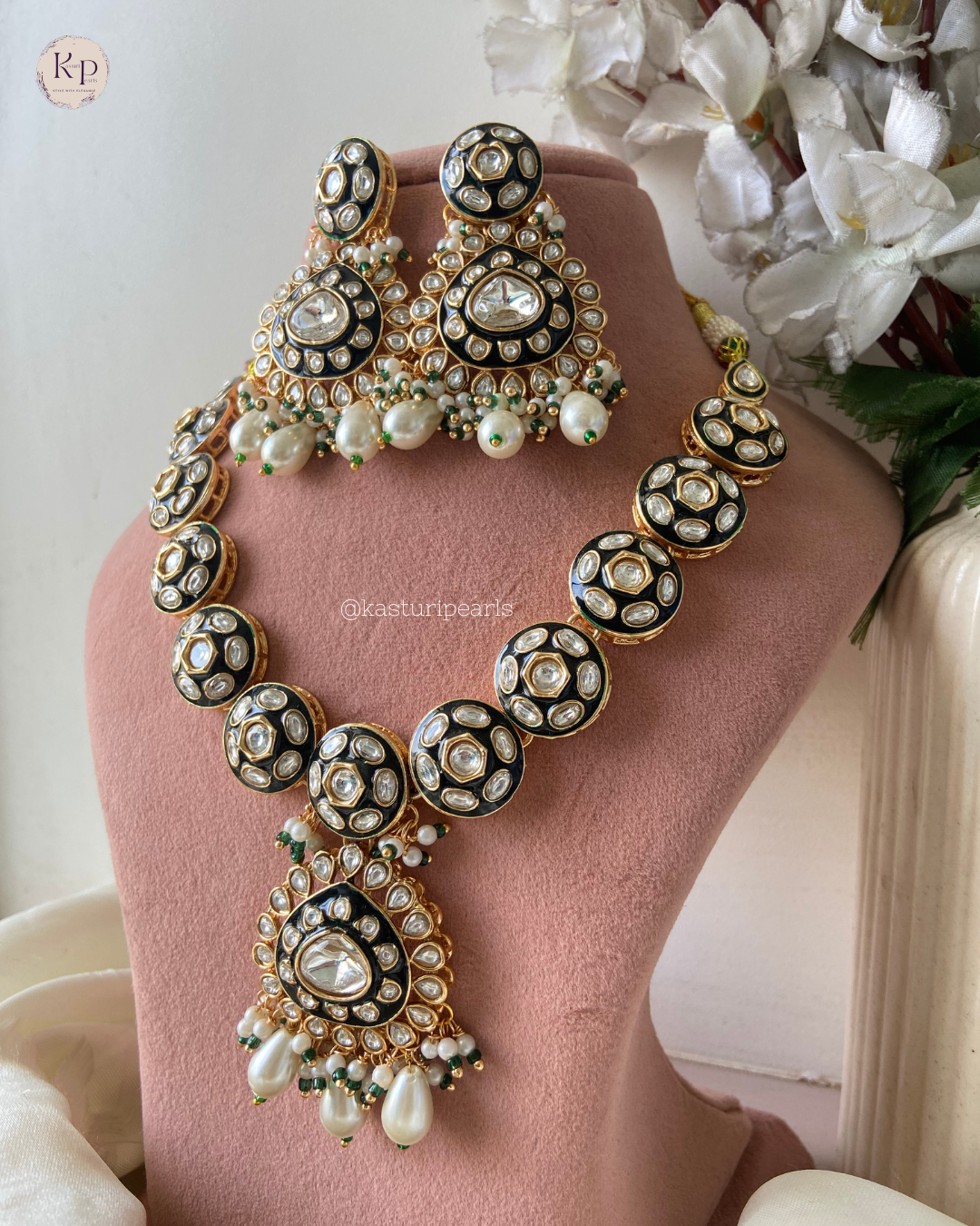 Monaivory Polki Kundan Necklace set