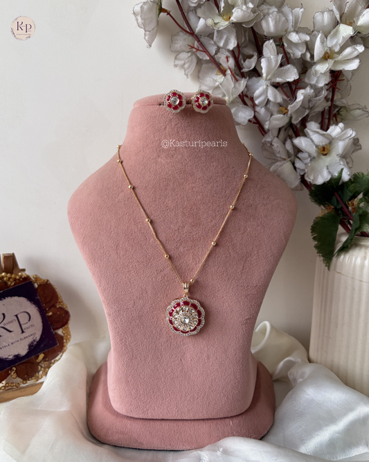 Srivalli Red Moisannite Neckset