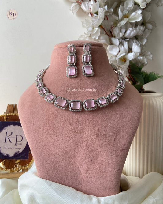 Suhana 2.0 Pink AD Necklace set