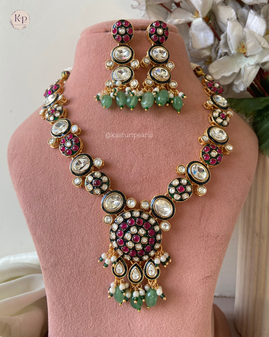 Dhrumi Polki Kundan Necklace set