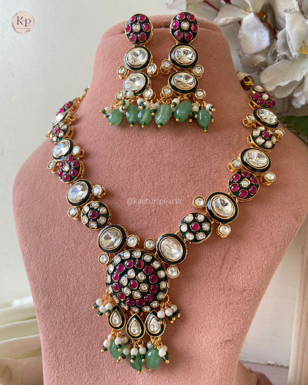 Dhrumi Polki Kundan Necklace set