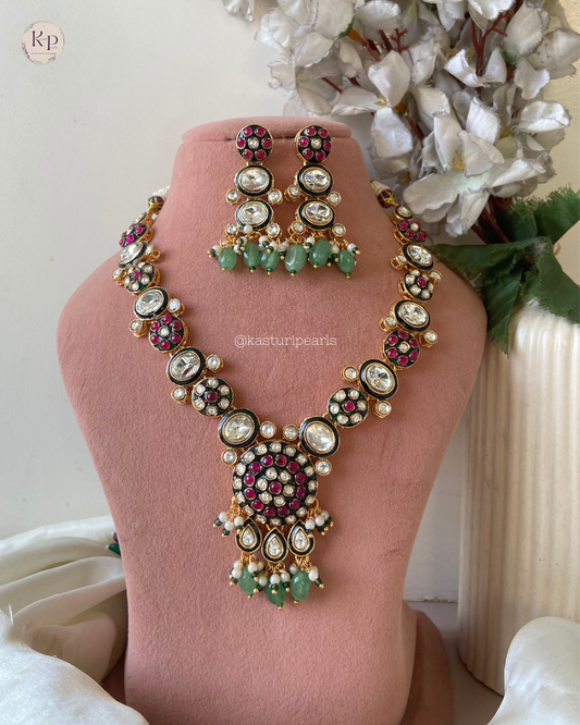 Dhrumi Polki Kundan Necklace set