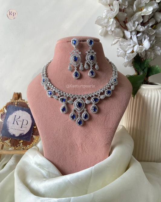 Swara Blue AD Necklace set