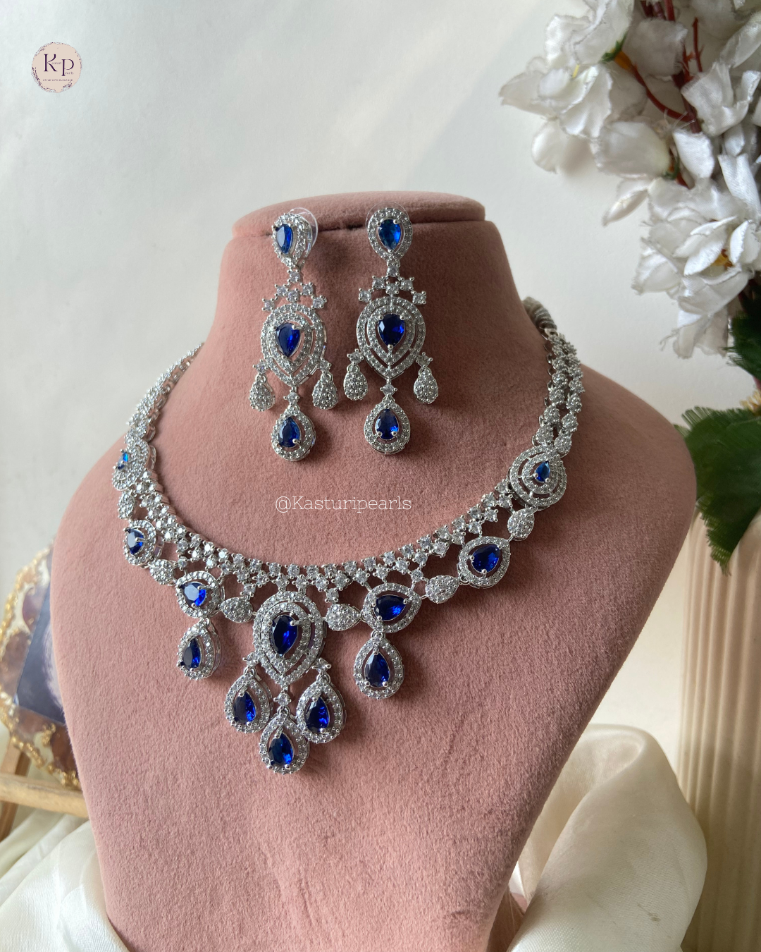 Swara Blue AD Necklace set