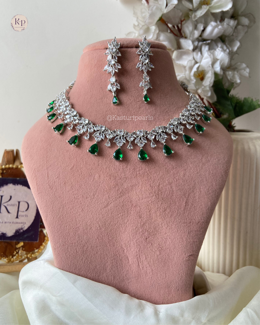 Tamanah Green AD Necklace set