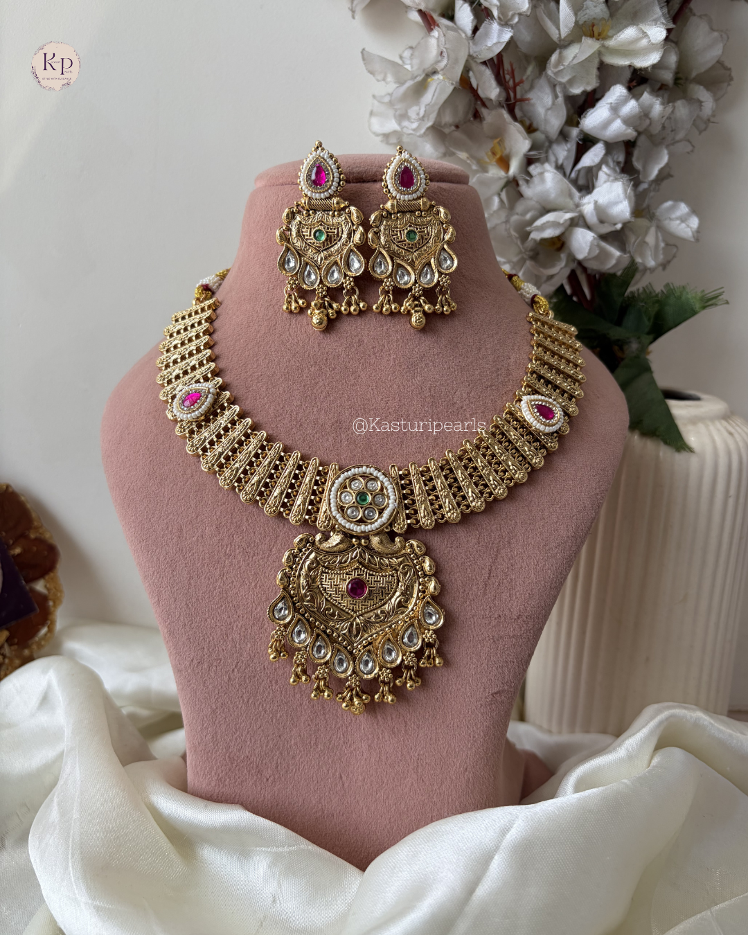 Vrushti Antique Heritage Necklace Set