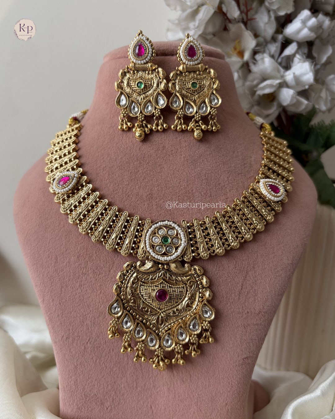 Vrushti Antique Heritage Necklace Set