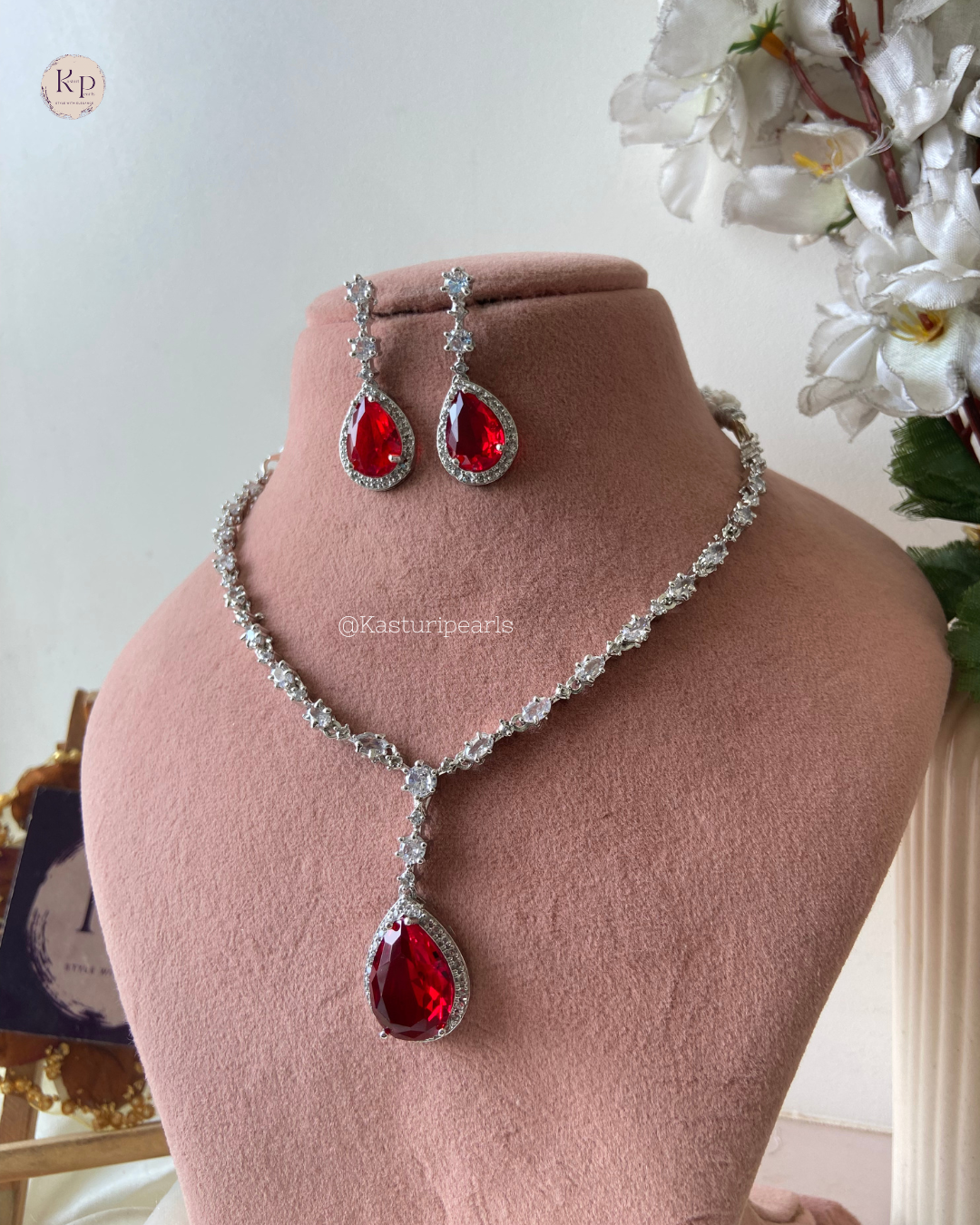 Deepansha Ruby Ad necklace set
