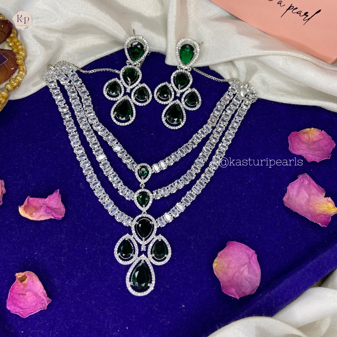 Dhira American Diamond Necklace set