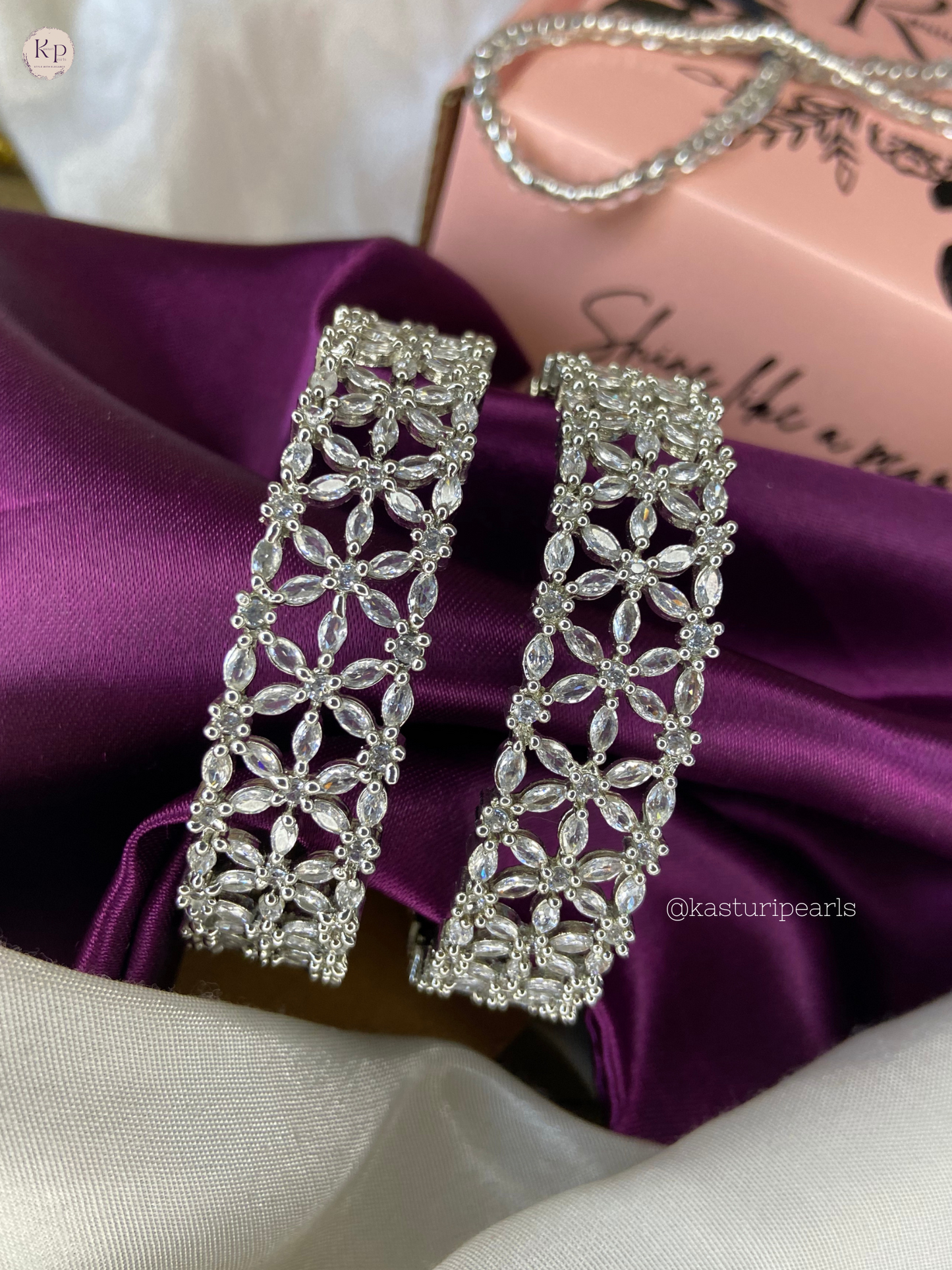 Flower American diamond Bangles