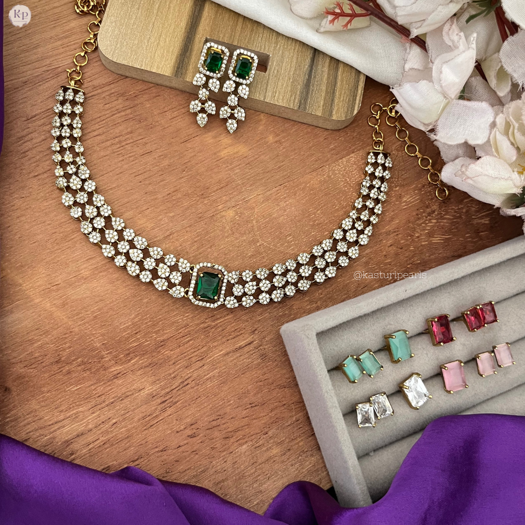 Mauli Antiue Gold changeable stone Neckset