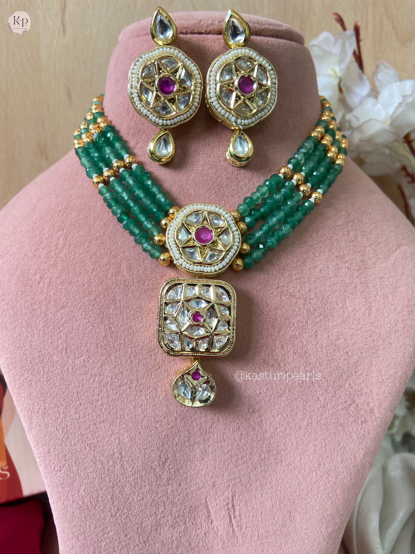 Veena Moisanite kundan Neckset