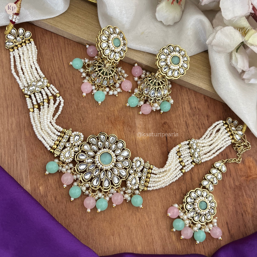 Mihira Kundan multi choker set