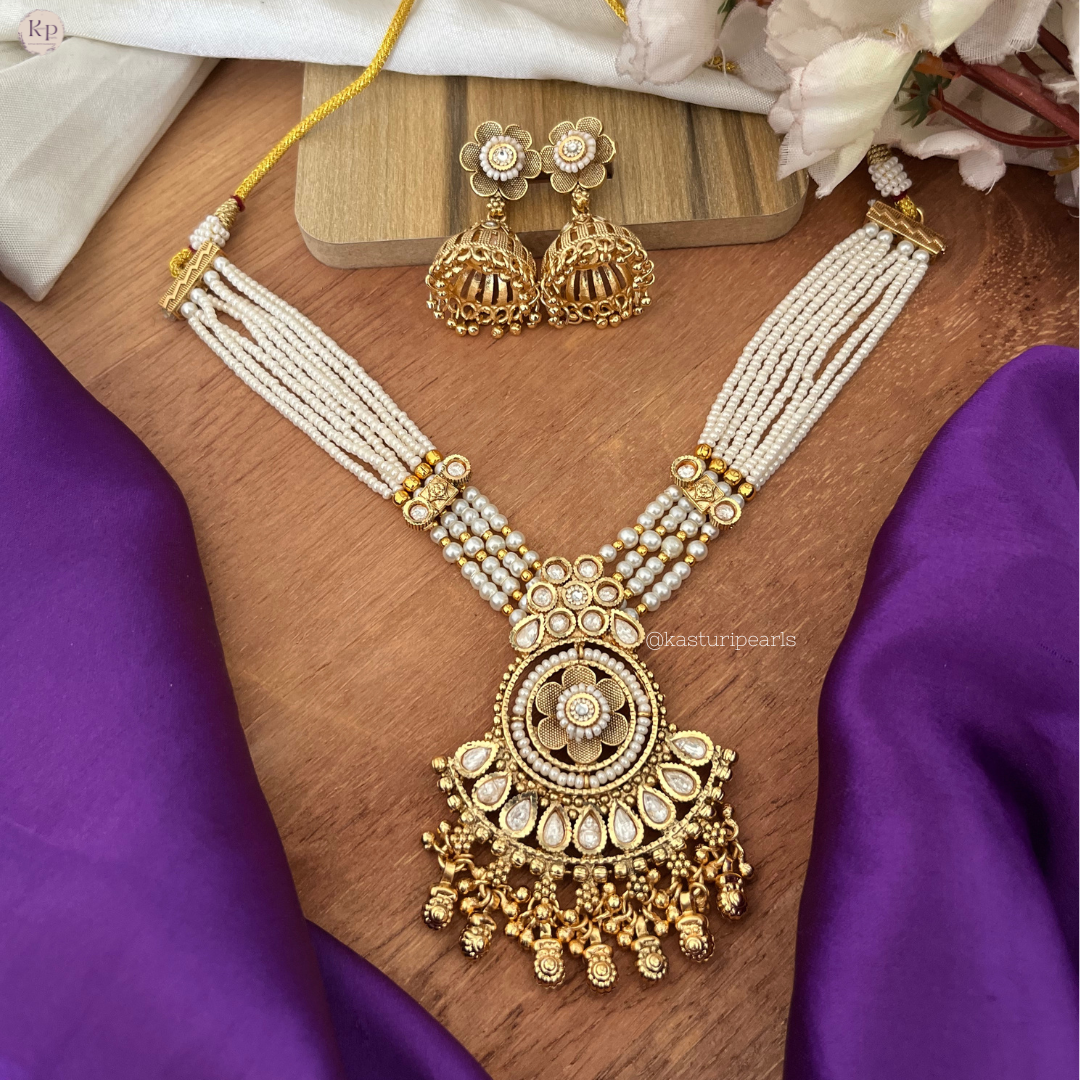 Minshi Antique coper Moti Necklace set