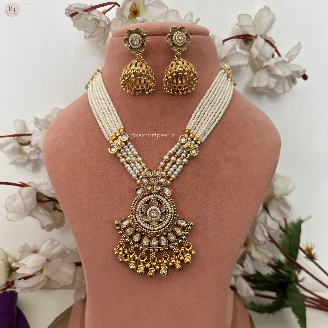 Minshi Antique coper Moti Necklace set