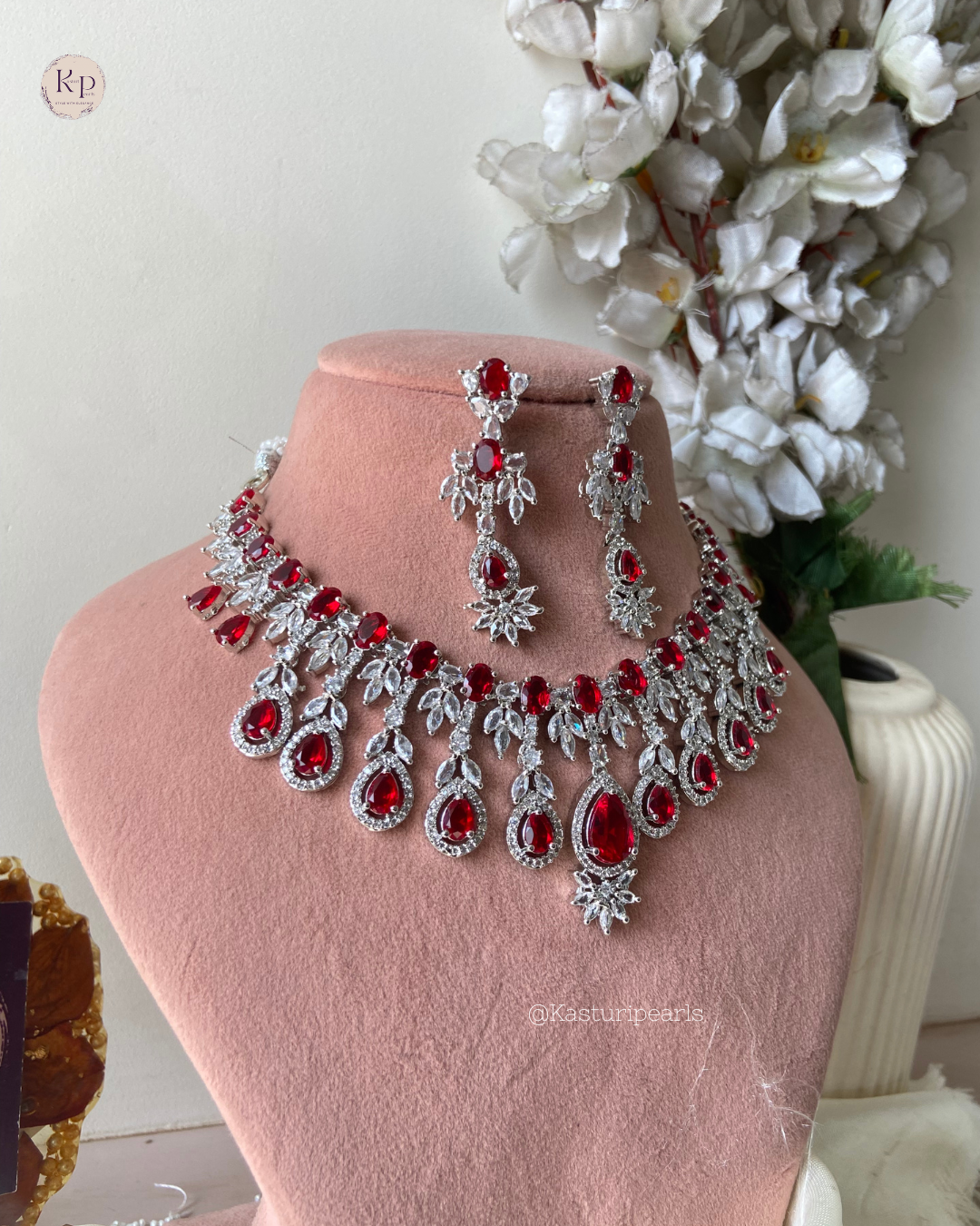 Parmita Ruby AD necklace set