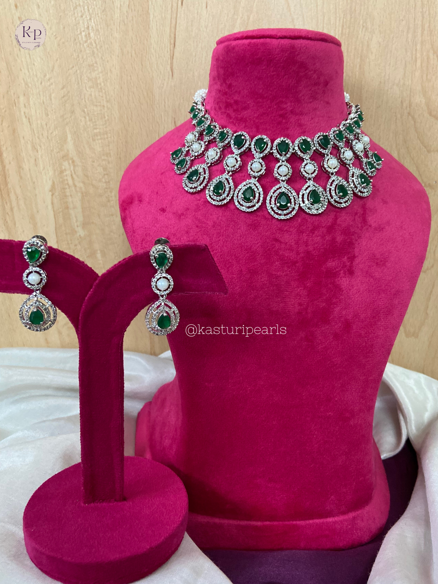 Prerna American Diamond Necklace set