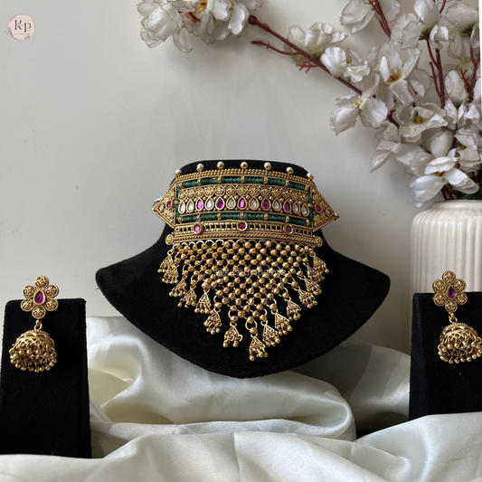Rajputi Antique Gold Necklace set