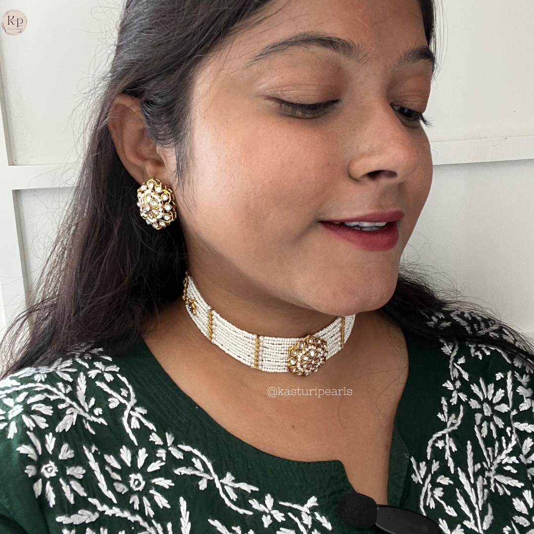 Ridhima Ivory Moti choker set