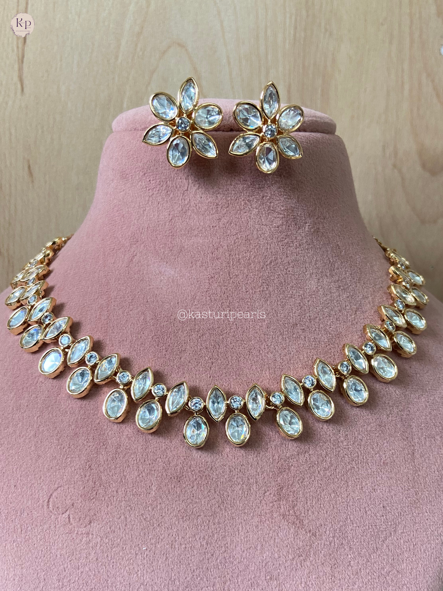 Rosy Moisanite Neckset