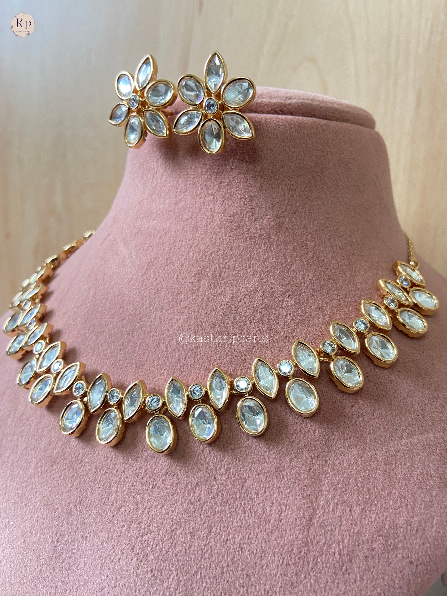 Rosy Moisanite Neckset