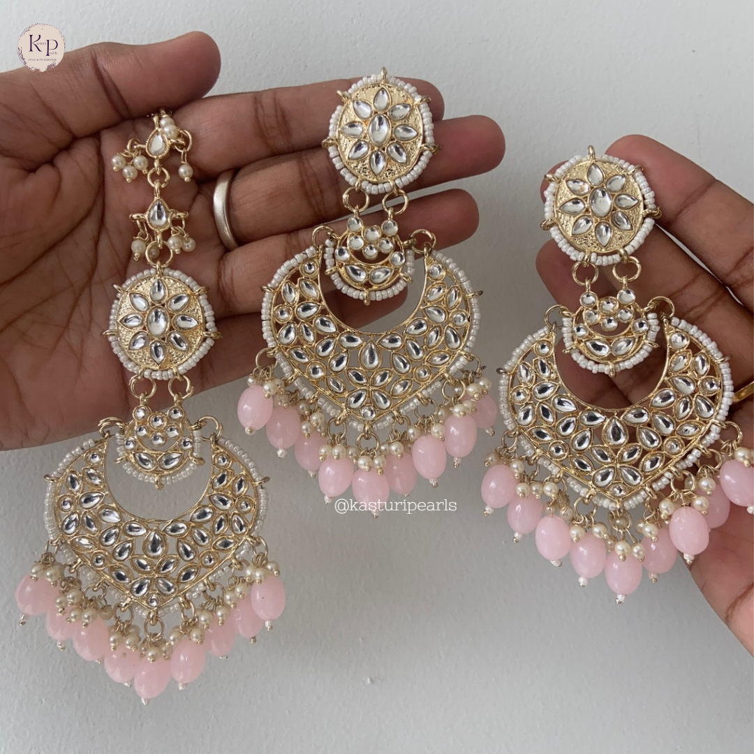 Sana Kundan earrings tikka