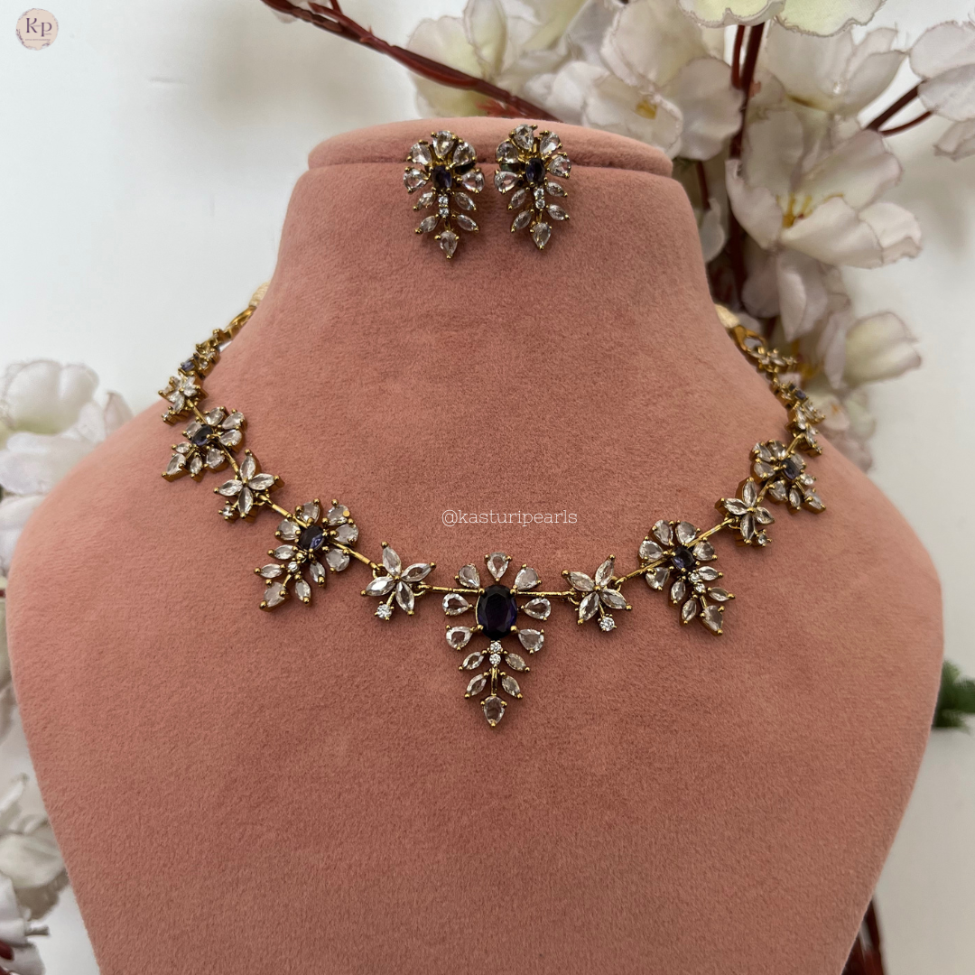 Savi Purple victorian Necklace set