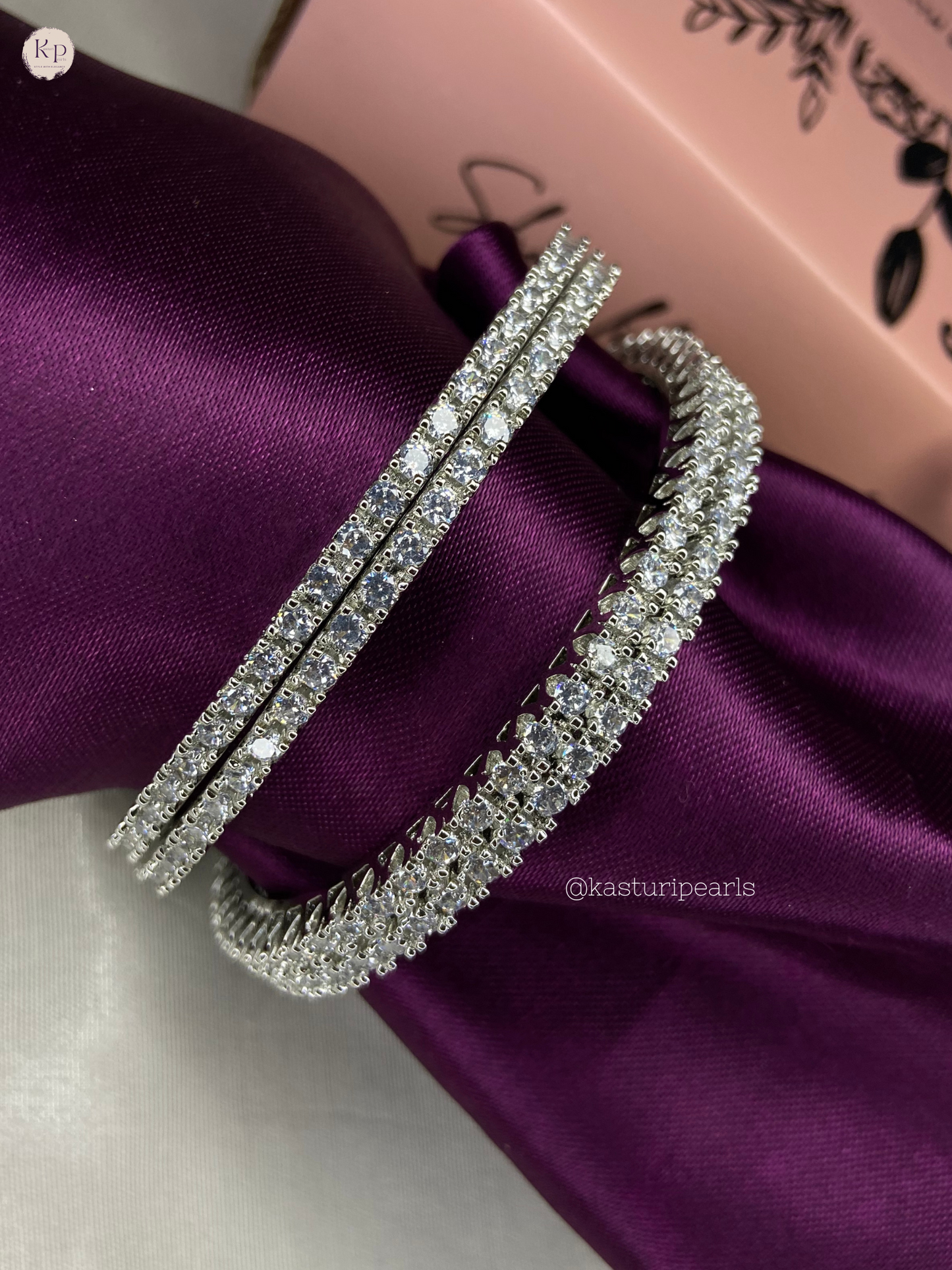 Single Line American diamond Bangles