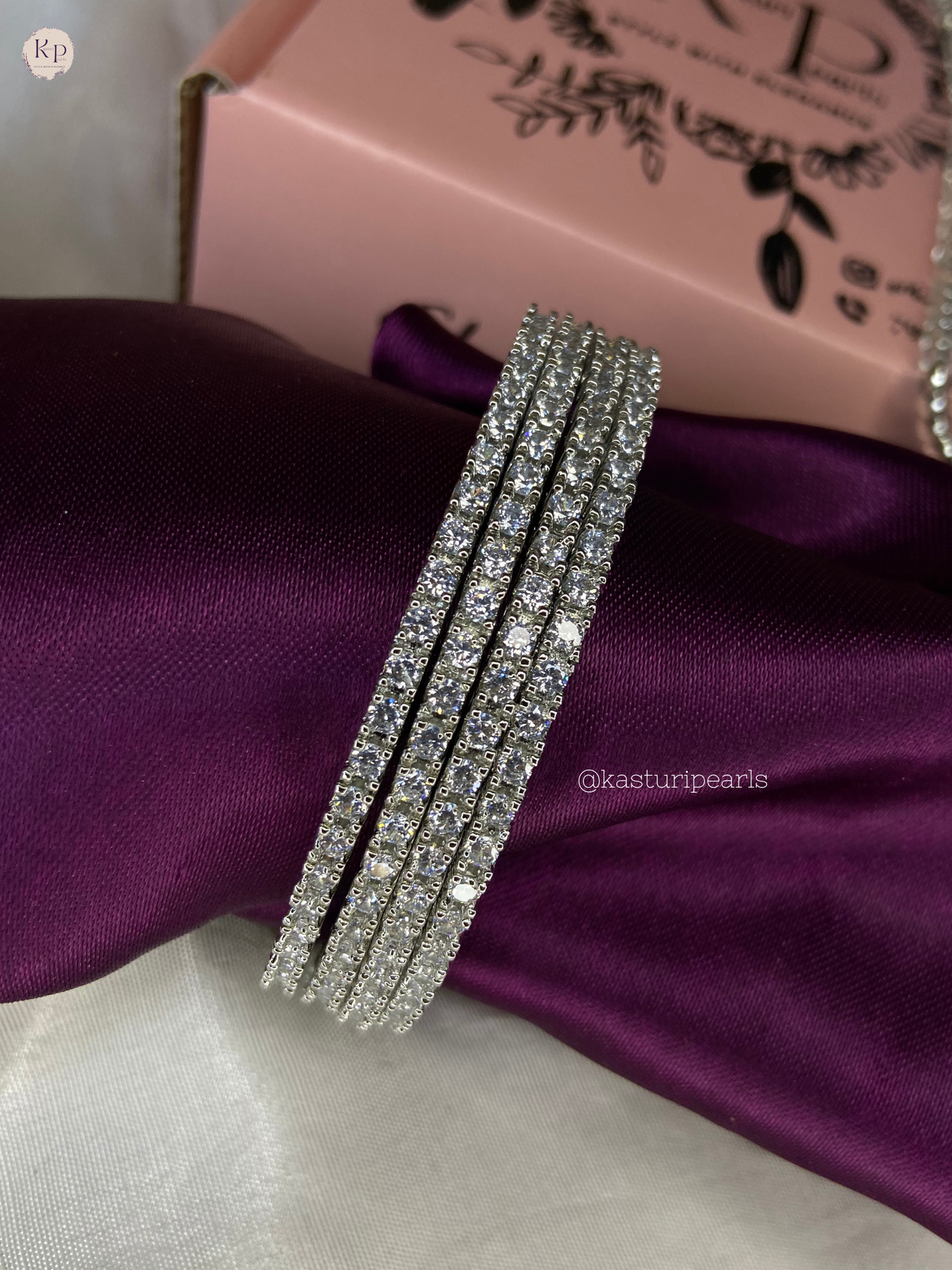 Single Line American diamond Bangles