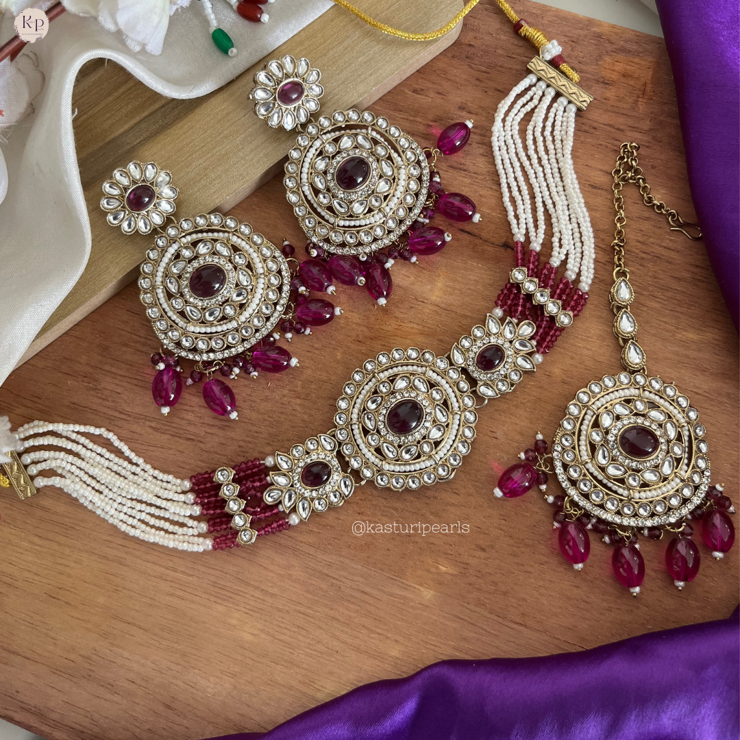 Vani Ruby red kundan Choker set