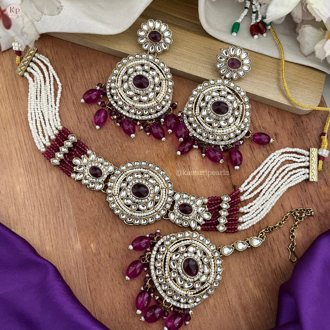 Vani Ruby red kundan Choker set