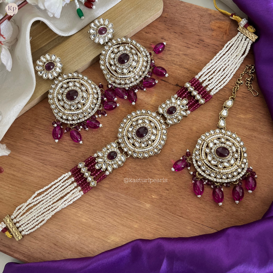 Vani Ruby red kundan Choker set